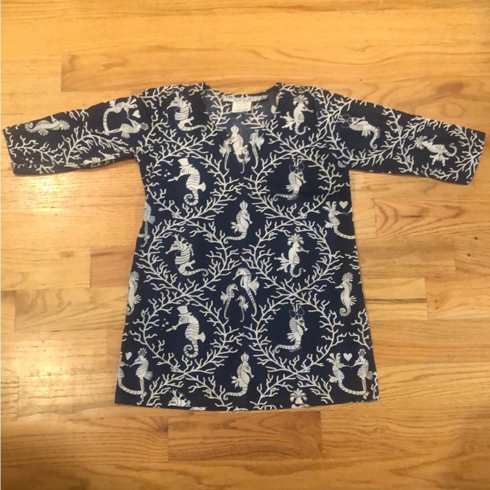 Gretchen Scott Designs Kids Nautical Seahorse Dress in Girls 8/10